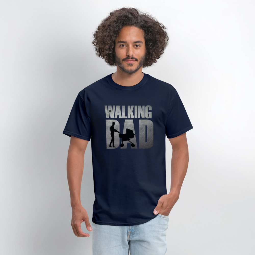The Walking Dad T-Shirt – Funny Parody with Stroller Graphic in Movie-Style Design Color: black