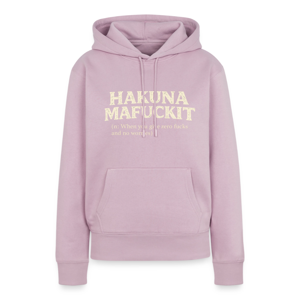 Hakuna Mafuckit Women’s Funny Graphic Hoodie Color: Dusty Pink