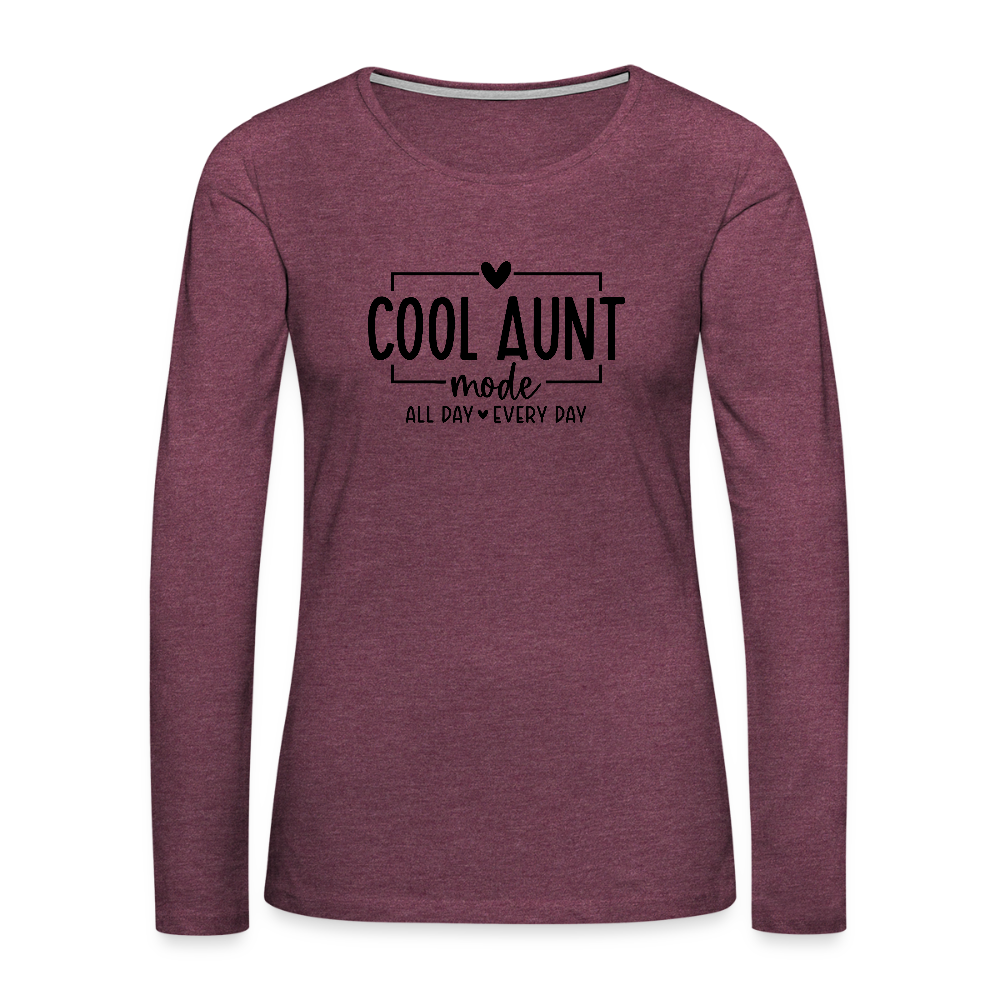 Cool Aunt Mode Women's Premium Long Sleeve T-Shirt - heather burgundy