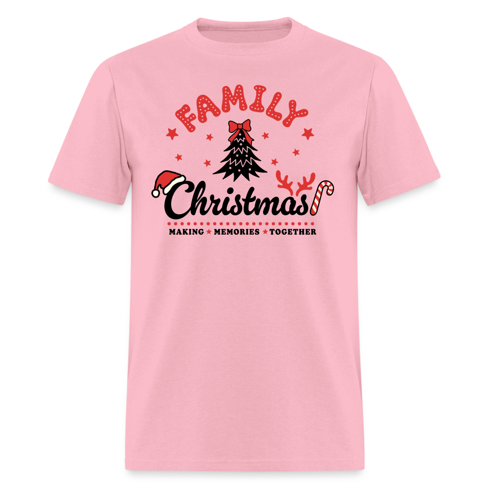 Family Christmas Making Memories Together T-Shirt - pink