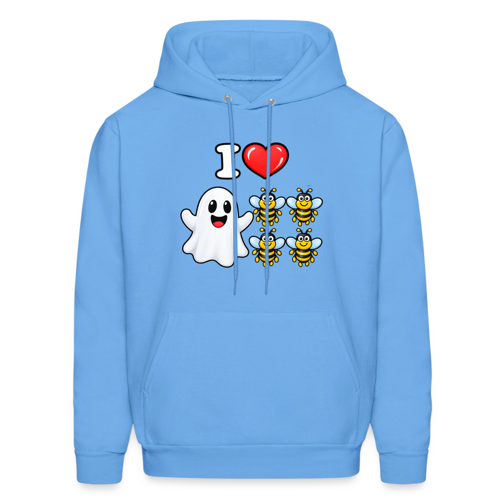 I Heart Boo Bees Hoodie – Funny Halloween Adult Humor - carolina blue