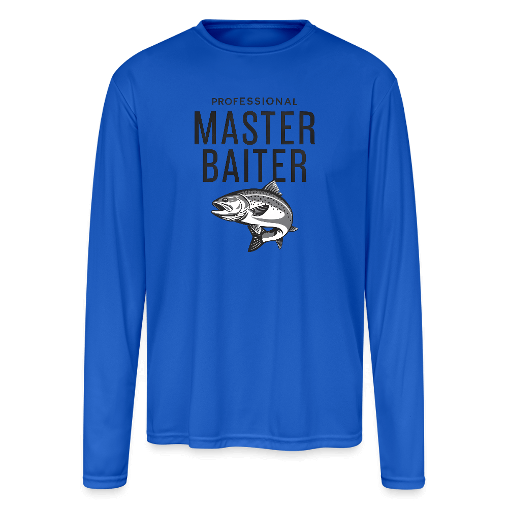 Professional Master Baiter Long Sleeve Fun Fishing Shirt Color: royal blue