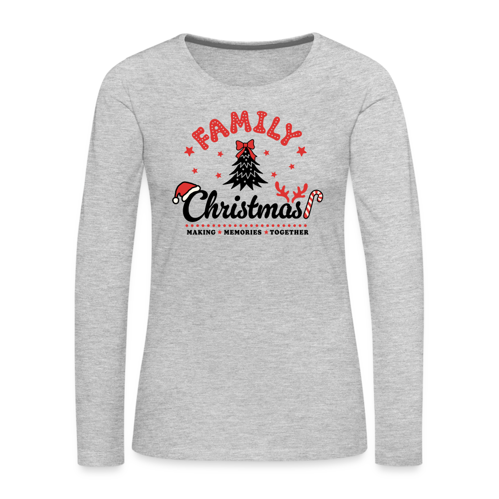 Family Christmas Making Memories Together Women's Premium Long Sleeve T-Shirt - heather gray
