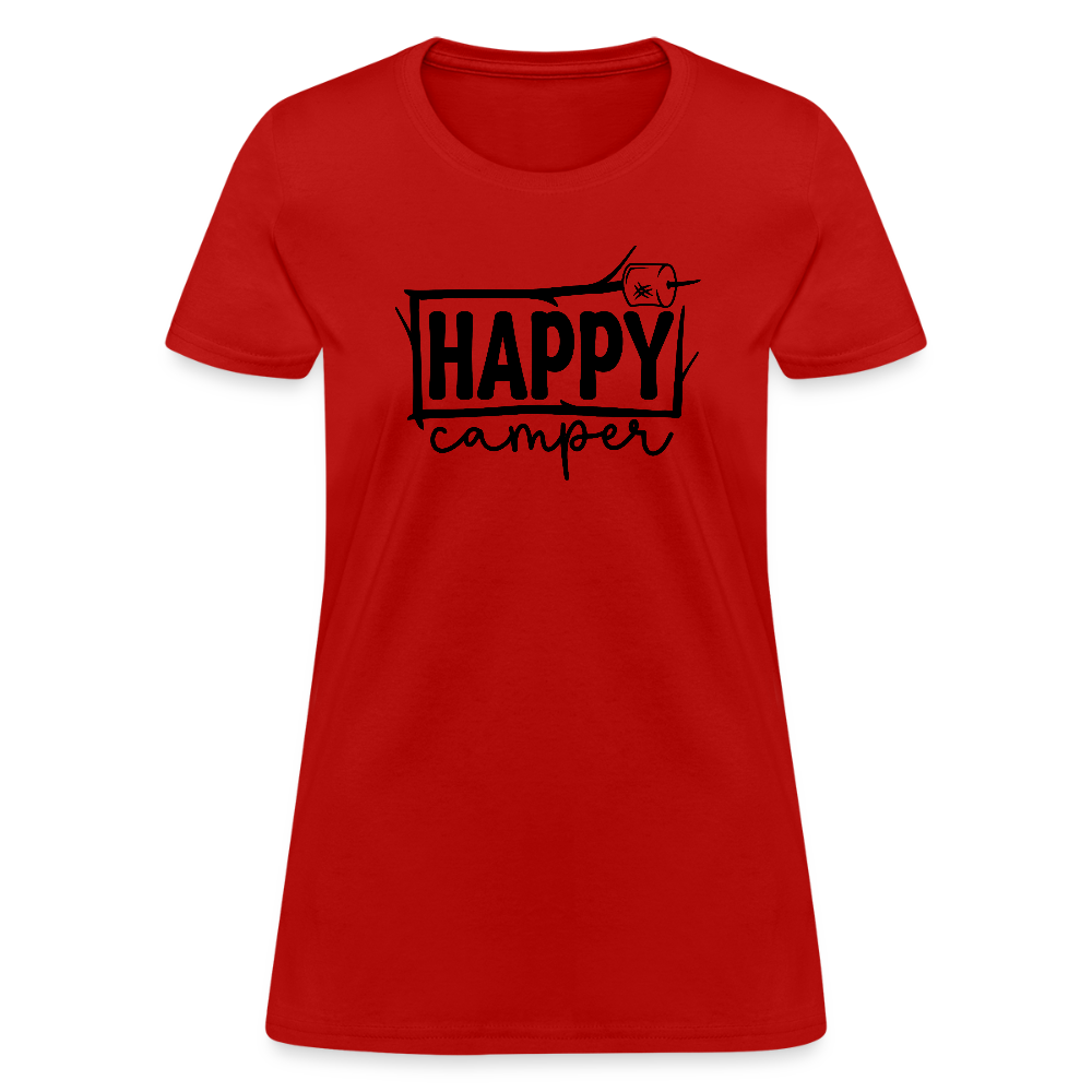 Happy Campers (Outdoors) Women's Contoured T-Shirt - red