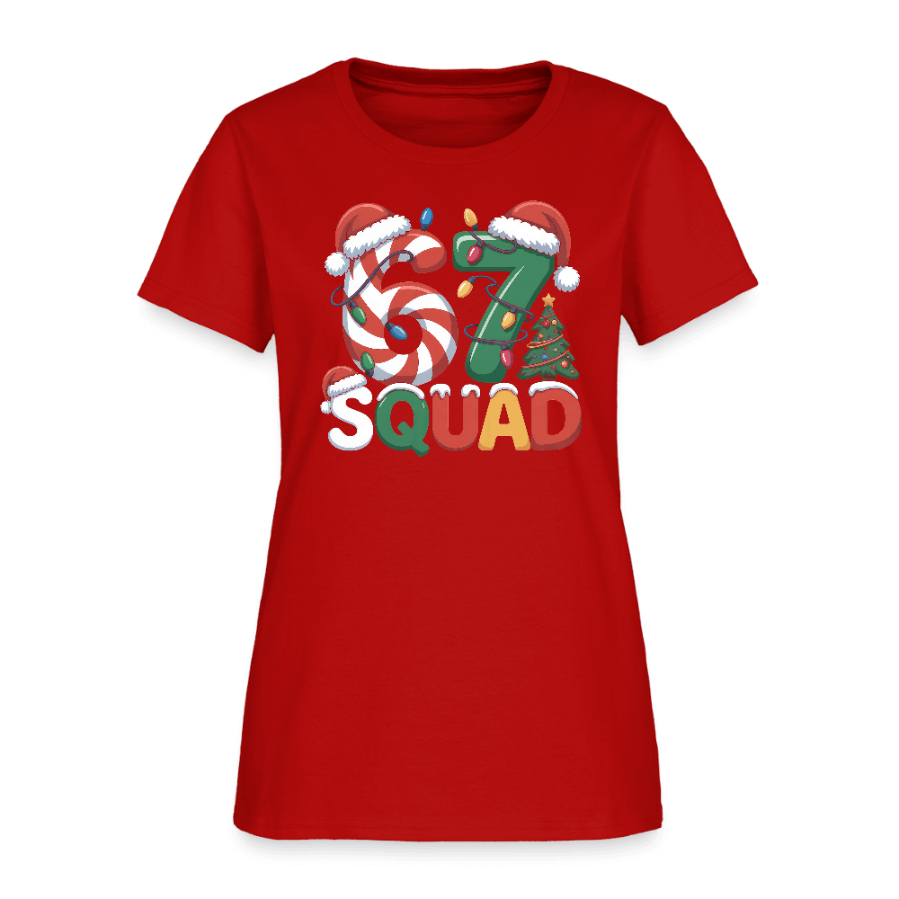 Six Seven Squad - Christmas 67 Women's T-Shirt Color: red