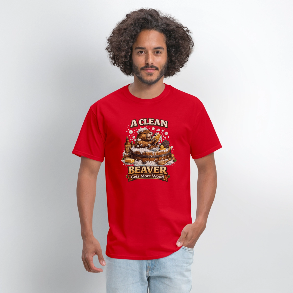 A Clean Beaver Gets More Wood Funny Adult Tee Color: safari