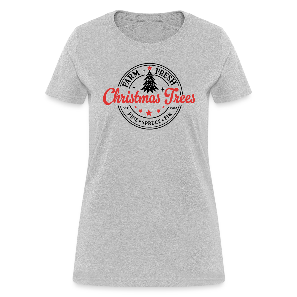 Farm Fresh Christmas Trees Women's Contoured T-Shirt - heather gray