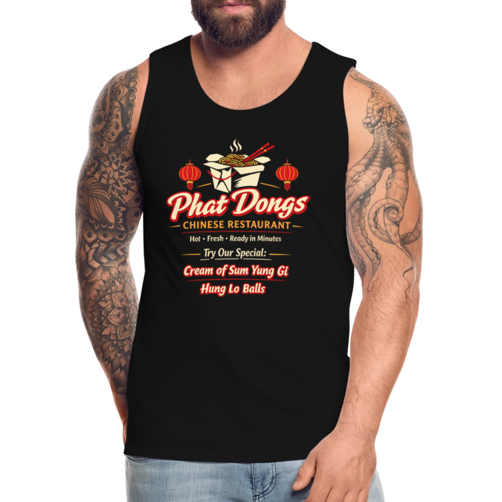 Phat Dongs Funny Chinese Restaurant Tank Top Color: Black