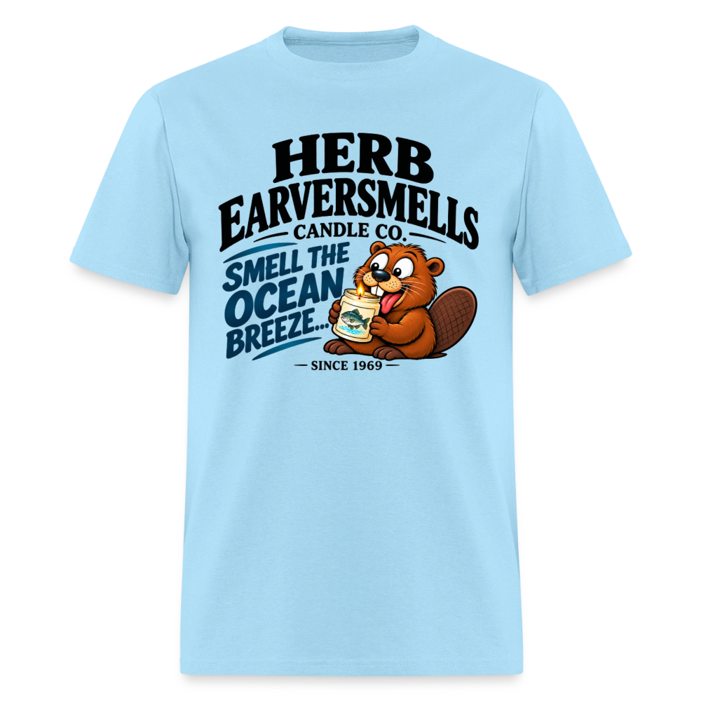 Herb Earversmells Candle Co. – Funny Adult Humor T-Shirt - powder blue
