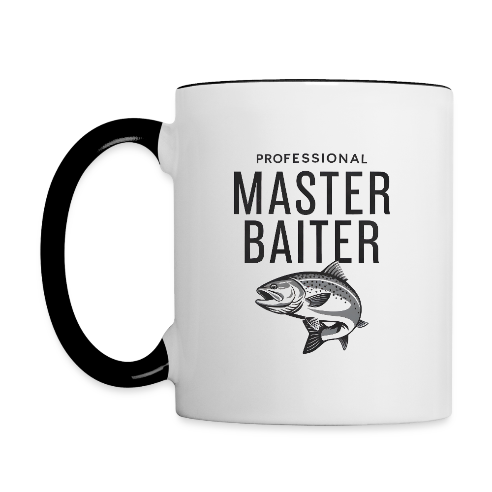 Professional Master Baiter Funny Fishing Coffee Mug - white/black