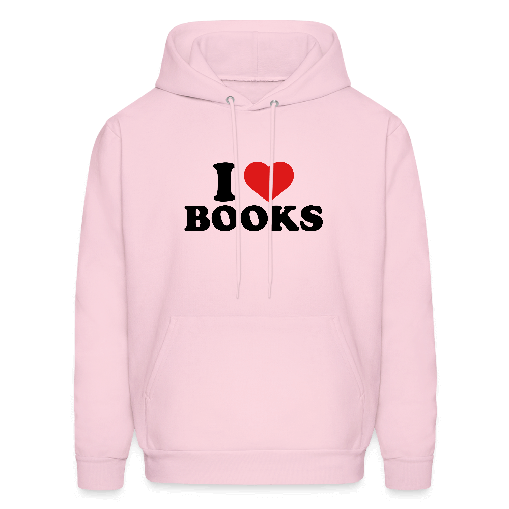 I Love Books Hoodie Color: pale pink