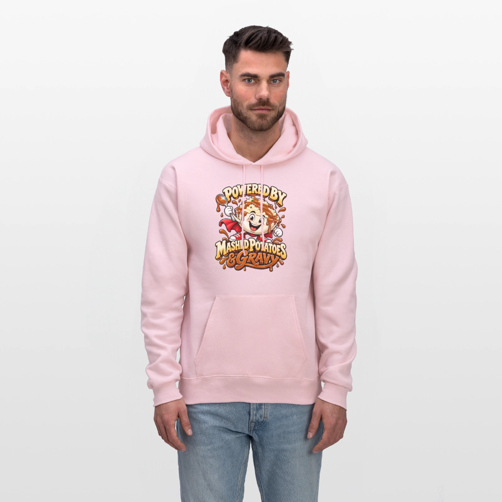 Powered by Mashed Potatoes & Gravy – Superhero Hoodie - pale pink