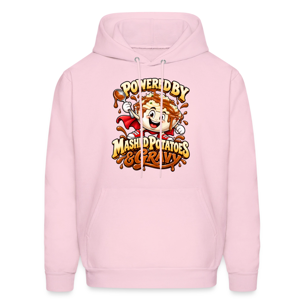 Powered by Mashed Potatoes & Gravy – Superhero Hoodie - pale pink