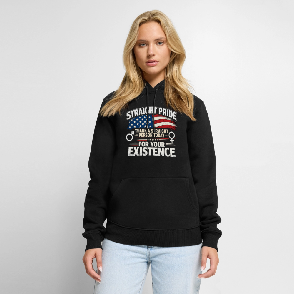 STRAIGHT PRIDE Hoodie – Thank a Straight Person Today Color: Black