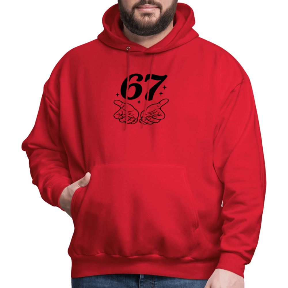 Six Seven 67 Hand Gesture Hoodie Color: heather gray