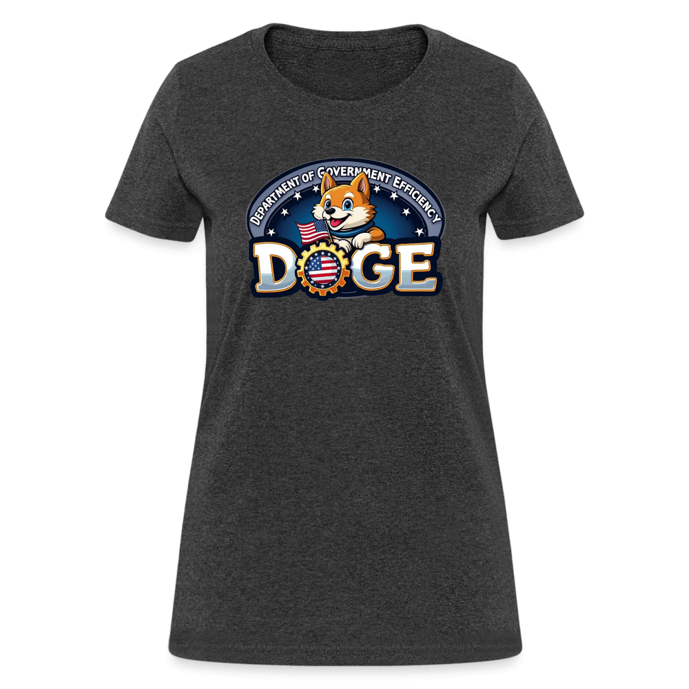DOGE Logo (Dept of Government Efficiency) Women's Contoured T-Shirt - heather black