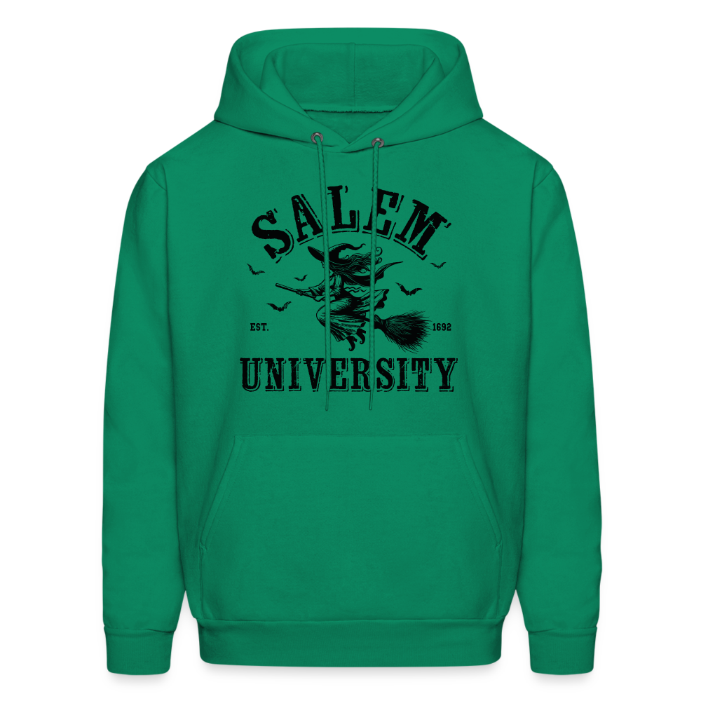 Salem University Hoodie (Halloween Witch Riding Broom) - kelly green