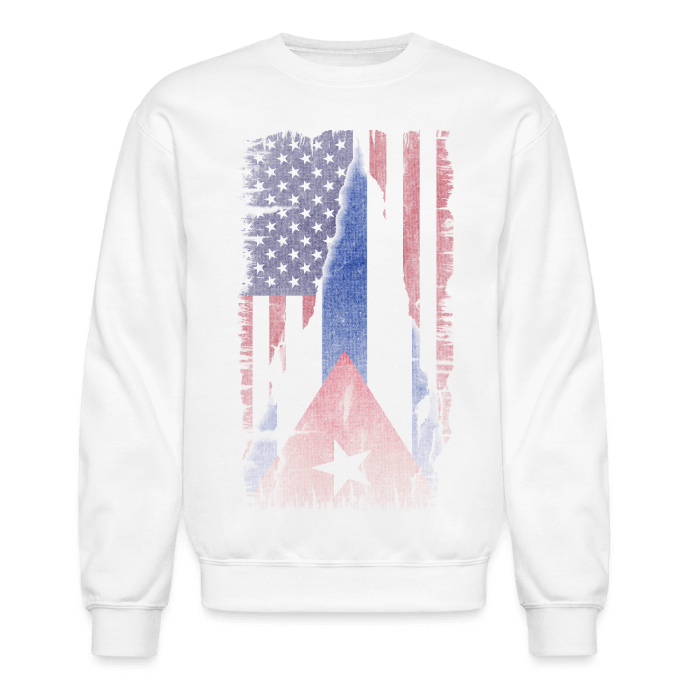 Cuba and USA Flag Sweatshirt – Cuban American Pride Color: white