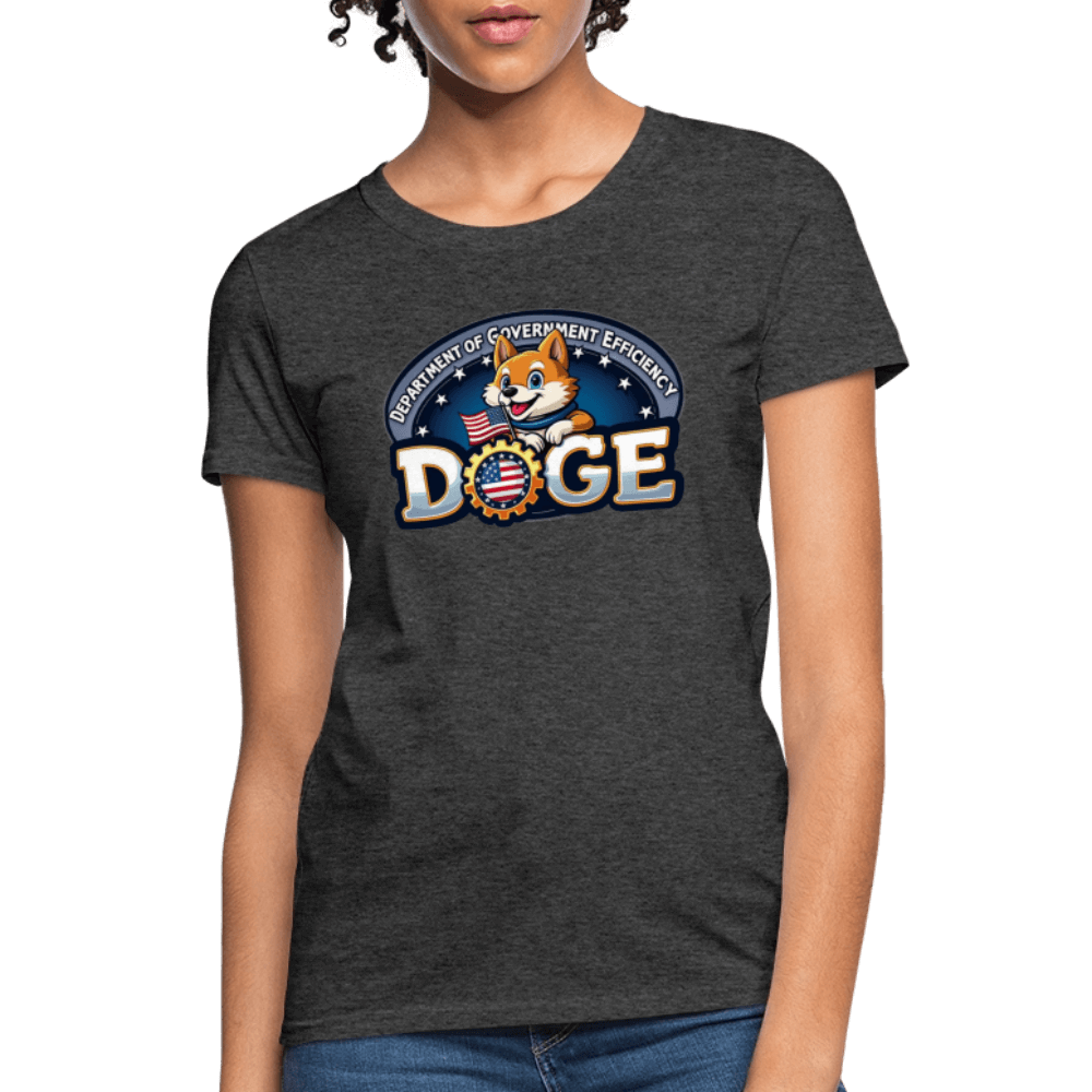DOGE Logo (Dept of Government Efficiency) Women's Contoured T-Shirt - heather black