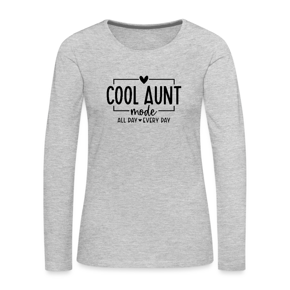 Cool Aunt Mode Women's Premium Long Sleeve T-Shirt - heather gray