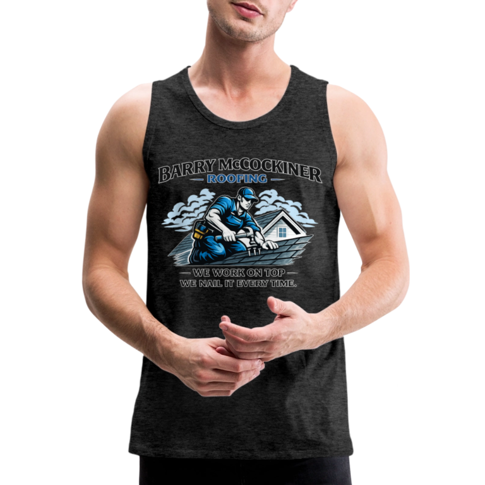 Barry McCockiner Roofing Funny Tank Top Color: Charcoal Grey