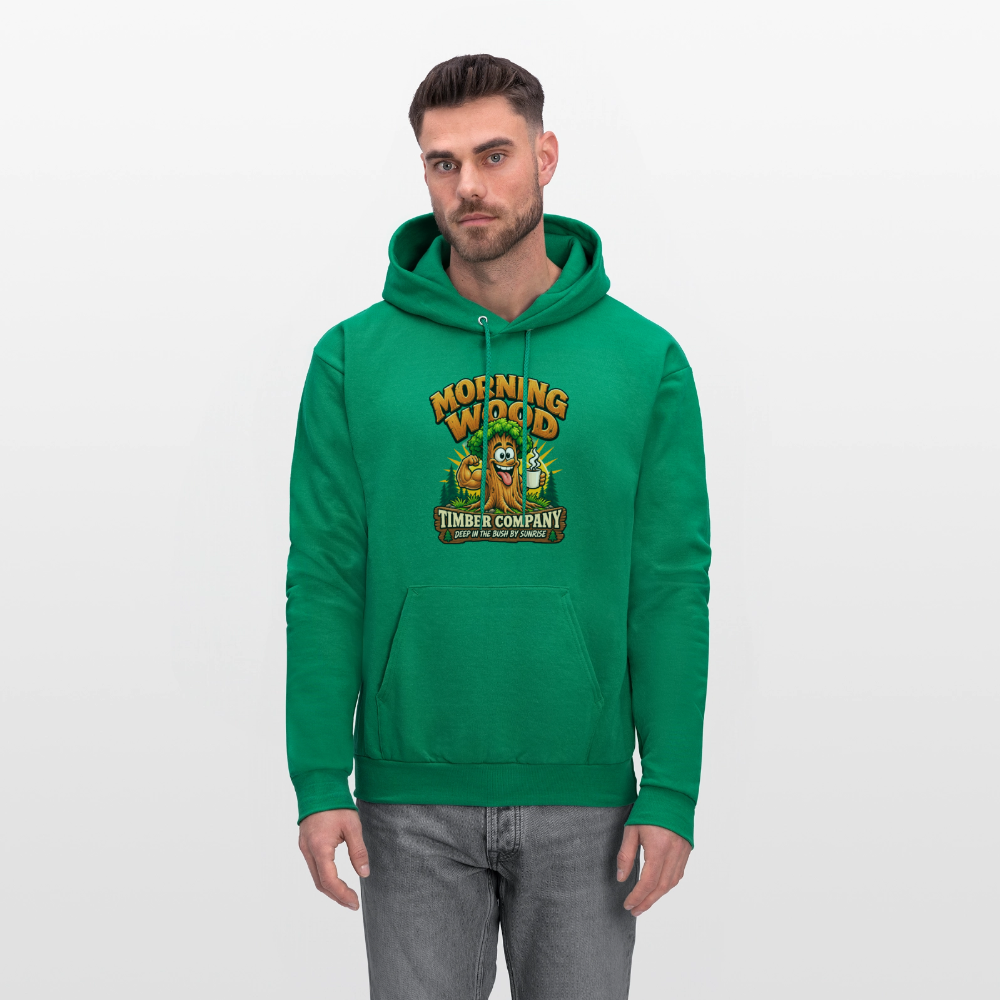 Morning Wood Timber Company Funny Adult Humor Hoodie Color: Heather Gray