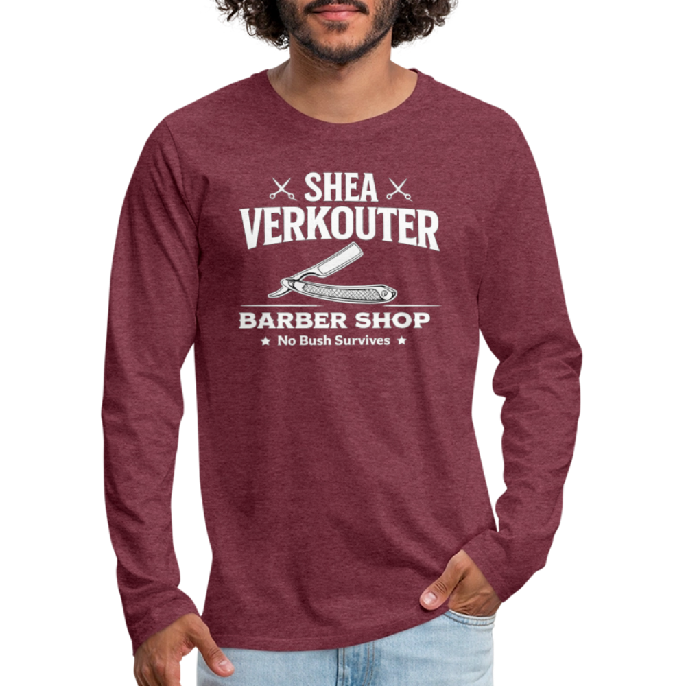 Shea Verkouter Barber Shop Funny Long Sleeve Tee Color: Black