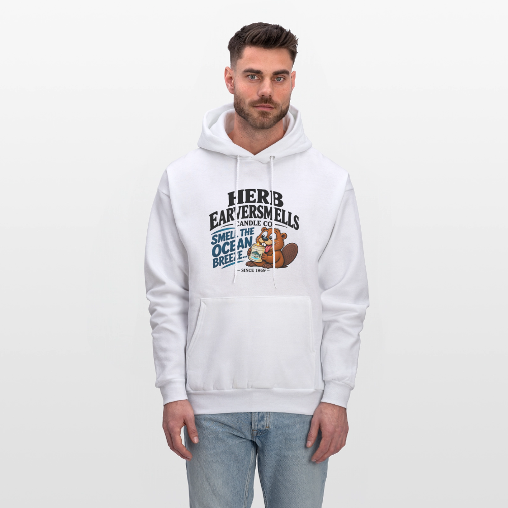 Herb Earversmells Candle Co. – Funny Adult Humor Hoodie - white