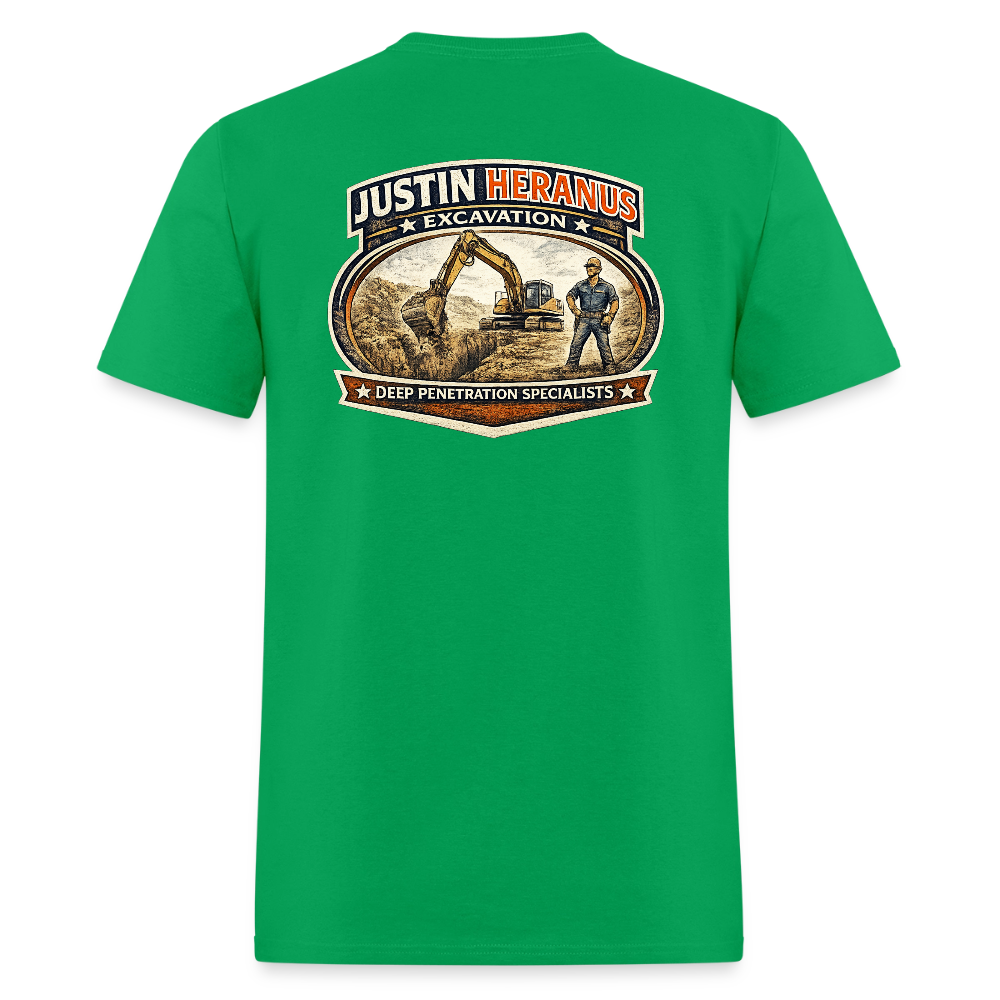 Justin Heranus Drilling Co Double-Sided Funny Humor Tee Color: safari