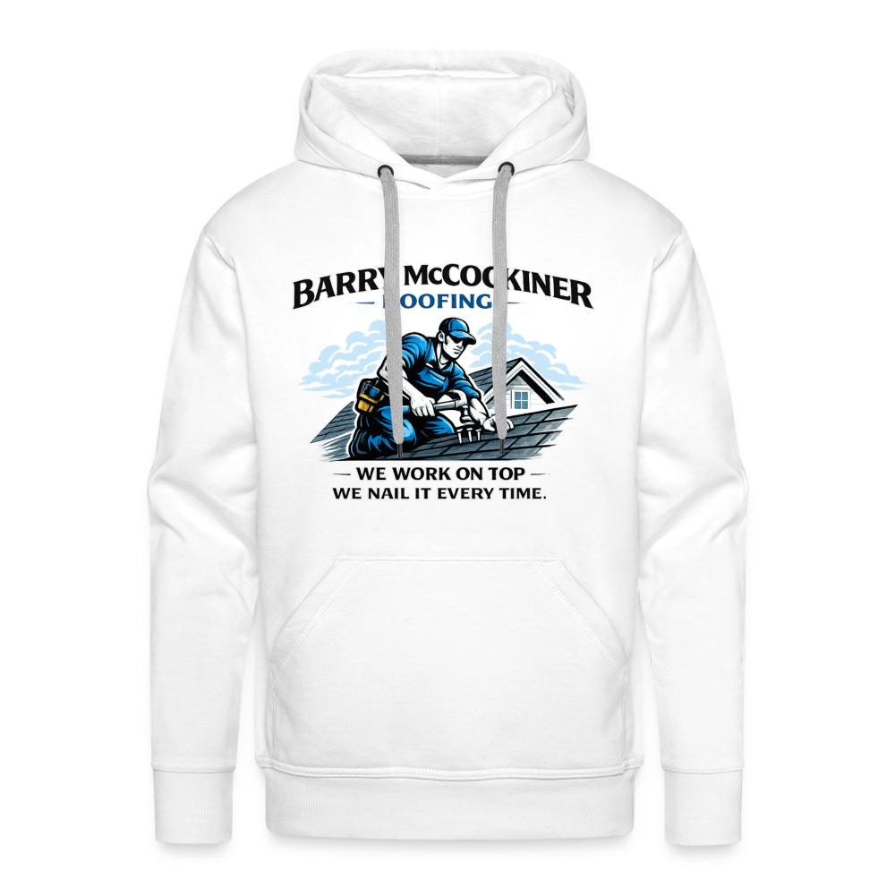 Barry McCockiner Roofing Funny Adult Hoodie - white