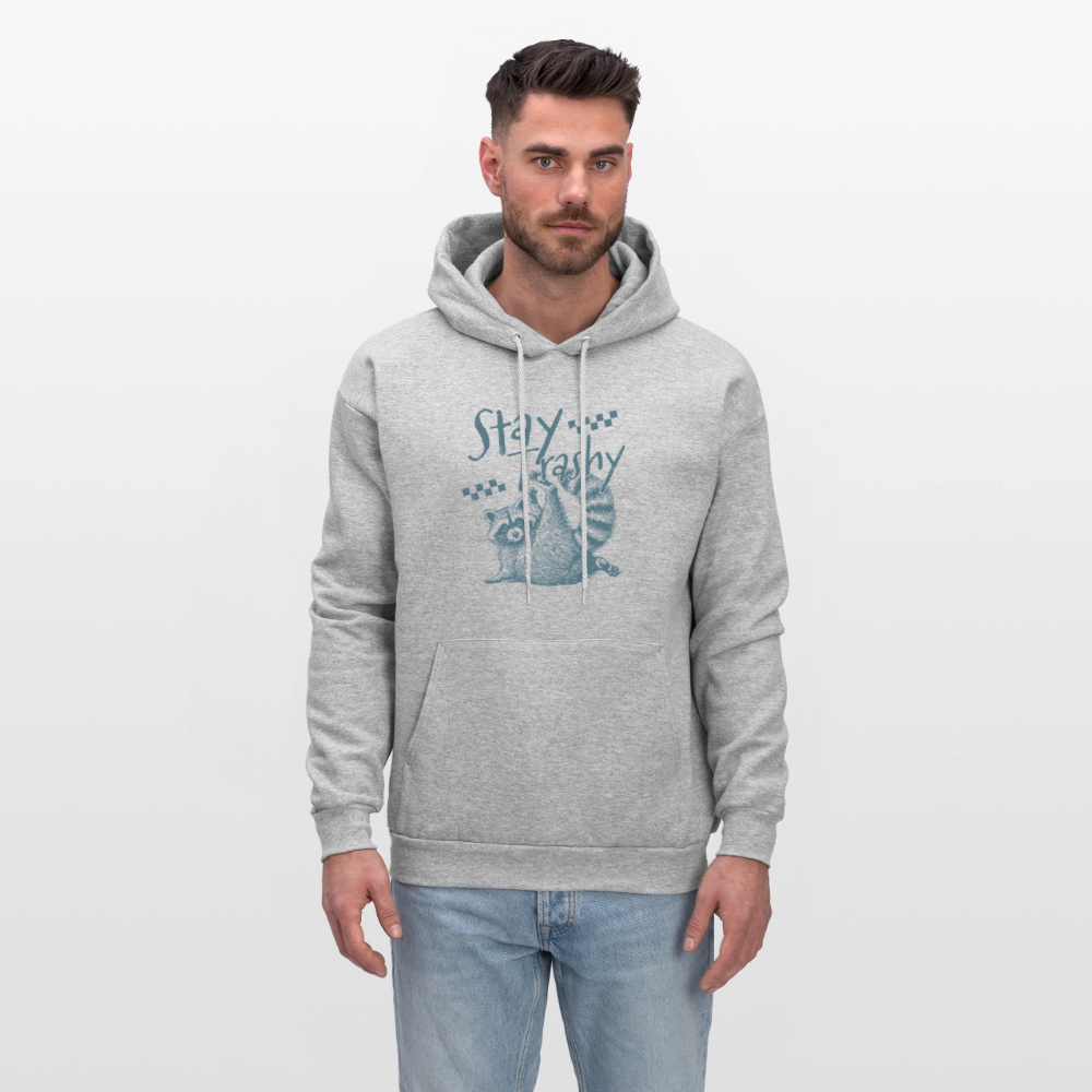 Stay Trashy Hoodie – Funny Raccoon Hoodie for Men & Women - heather gray