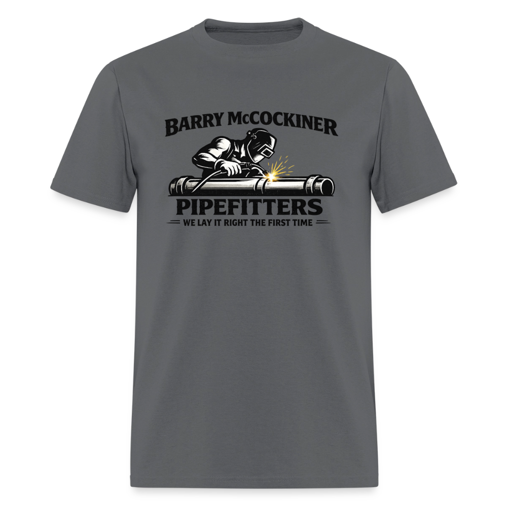 Barry McCockiner Pipefitters Funny Adult T-Shirt Color: Charcoal
