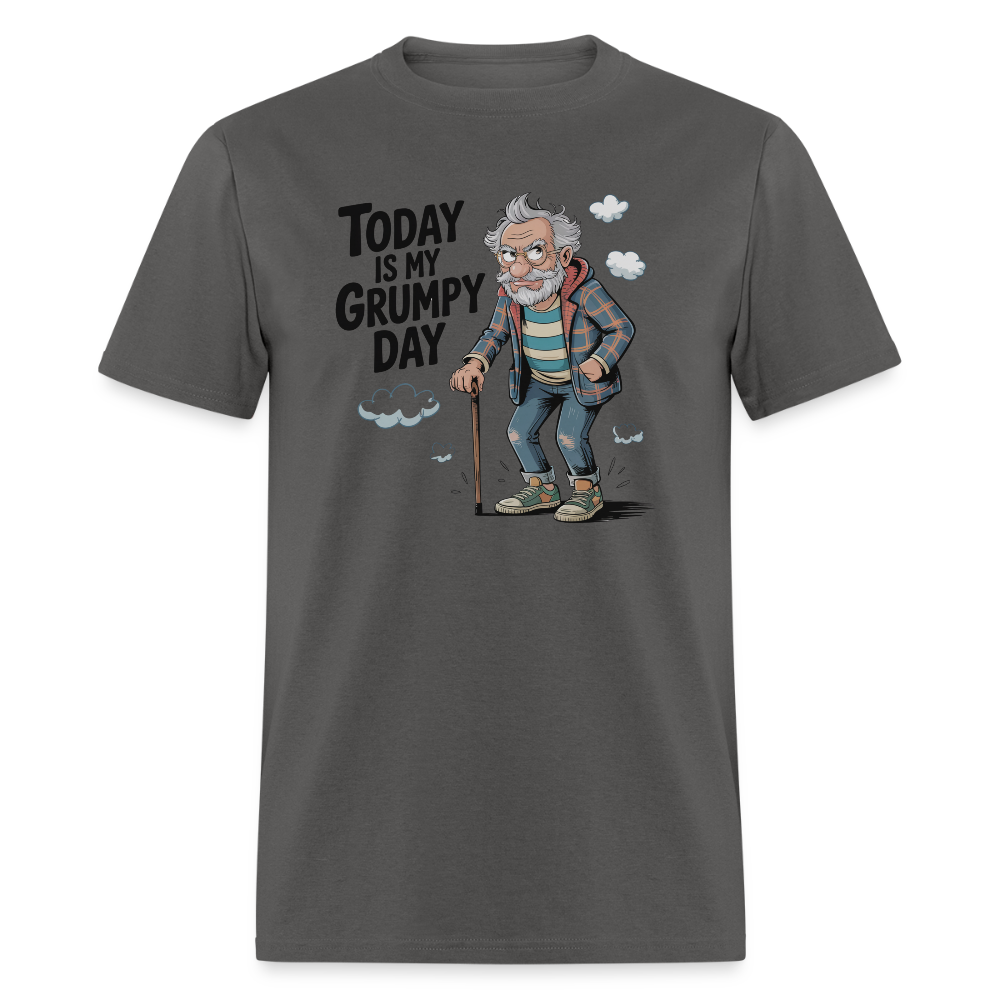 Today Is My Grumpy Day Funny T-Shirt - charcoal