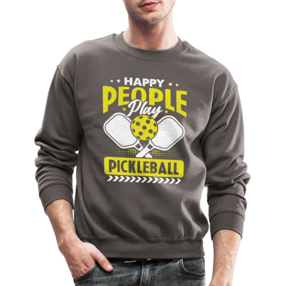 Happy People Play Pickleball Sweatshirt - asphalt gray