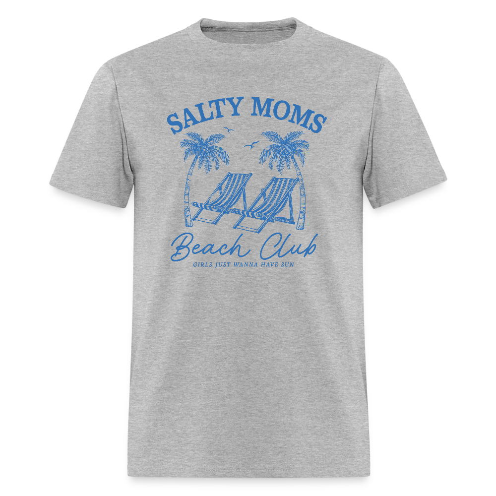 Salty Moms Beach Club T-Shirt Color: heather gray