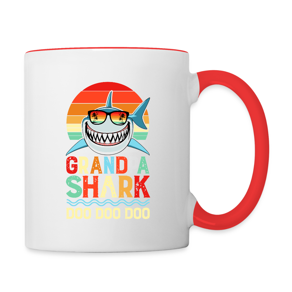 Grandpa Shark Doo Doo Doo Coffee Mug Color: white/red