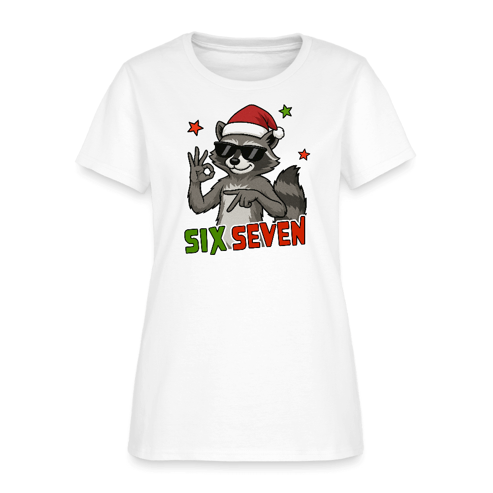 Six Seven 67 Raccoon Women’s T-Shirt Color: white