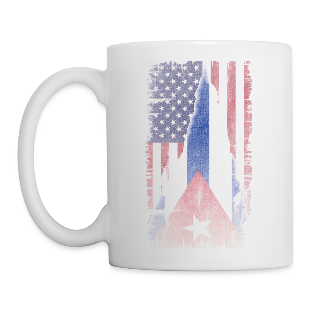 Cuba and USA Flag Coffee Mug – Cuban American Pride Gift - white