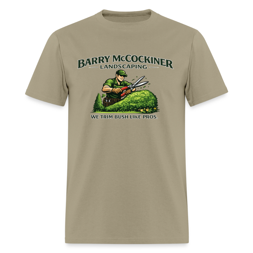 Barry McCockiner Landscaping Funny T-Shirt Color: Khaki