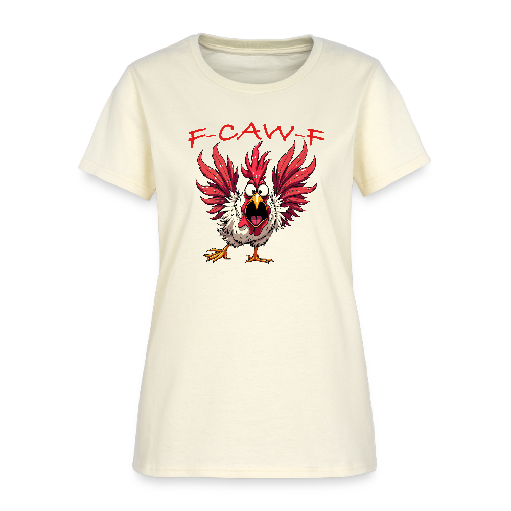 F-CAW-F Women’s T-Shirt – Funny Rooster Tee Color: off white