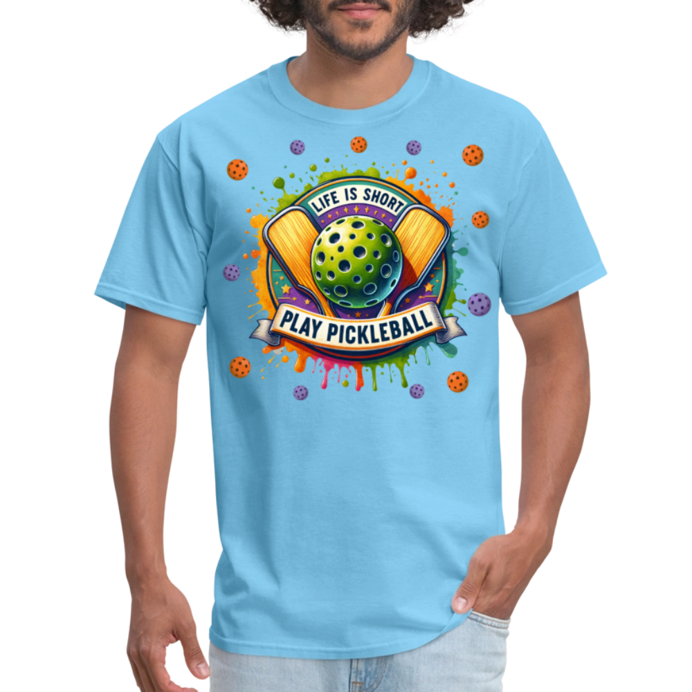 Life Is Short Play Pickleball T-Shirt Color: light heather gray