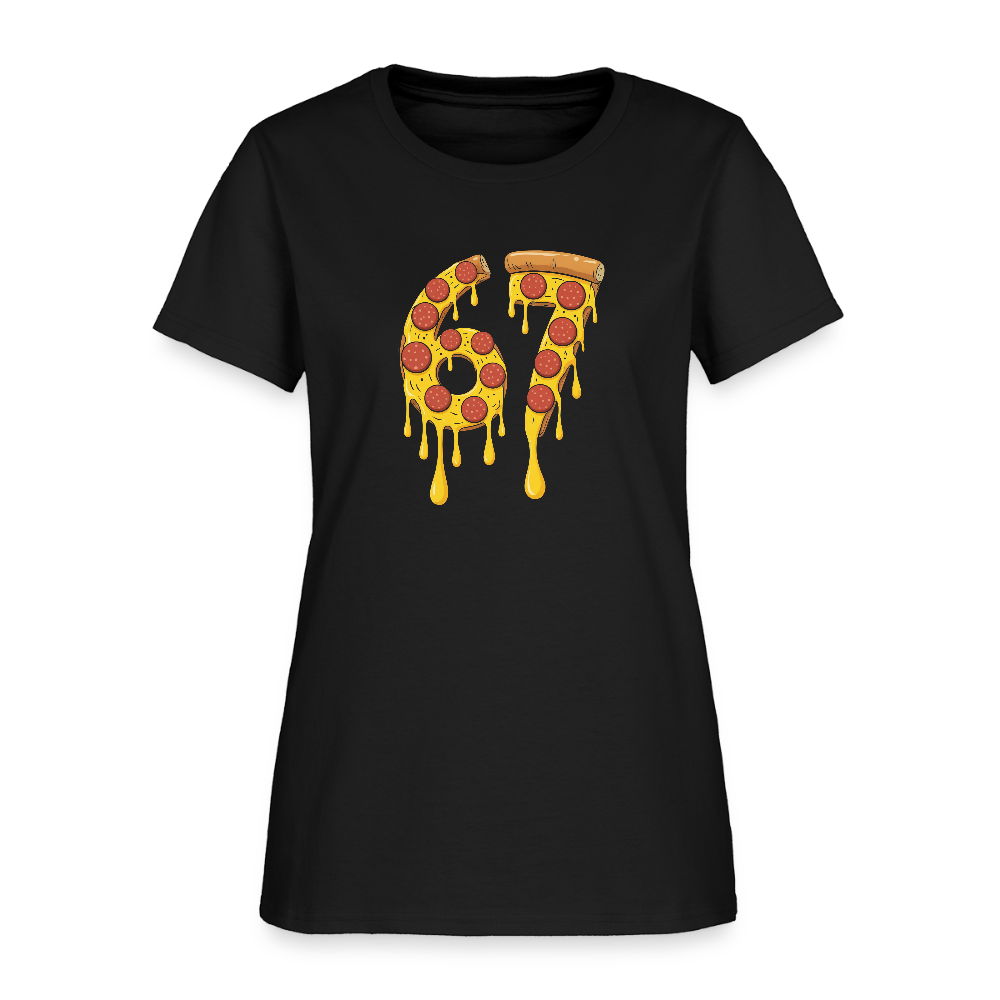 Six Seven 67 Pizza Women's T-Shirt - black