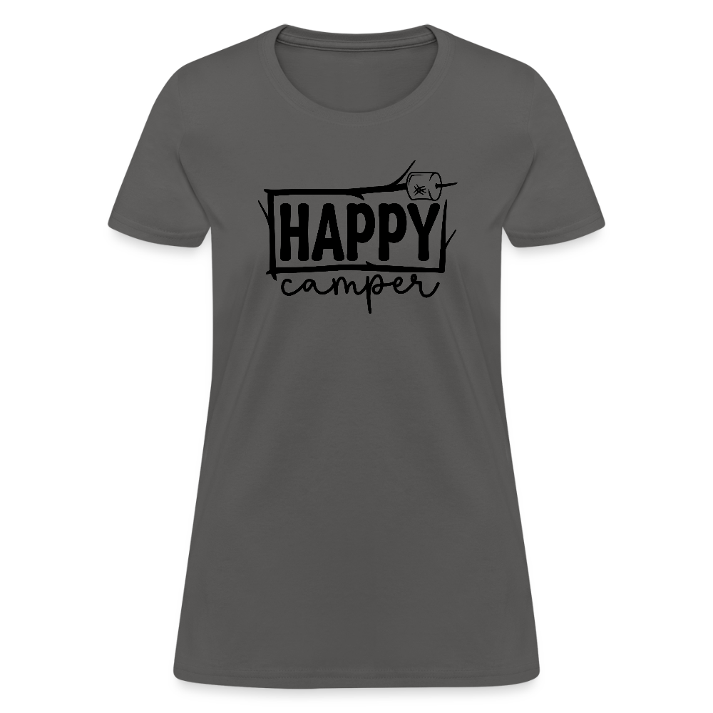 Happy Campers (Outdoors) Women's Contoured T-Shirt - charcoal