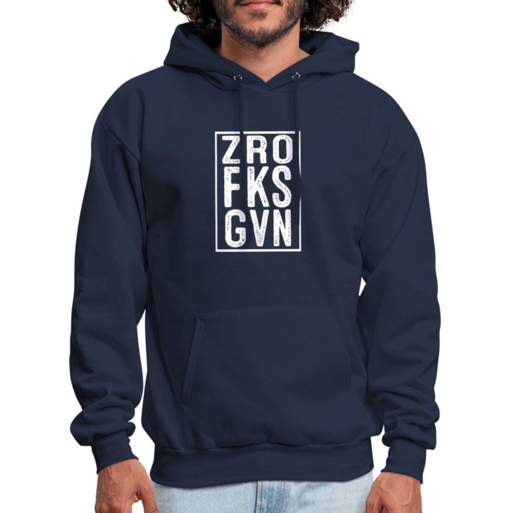ZRO FKS GVN (Zero Fucks Given) Hoodie - navy