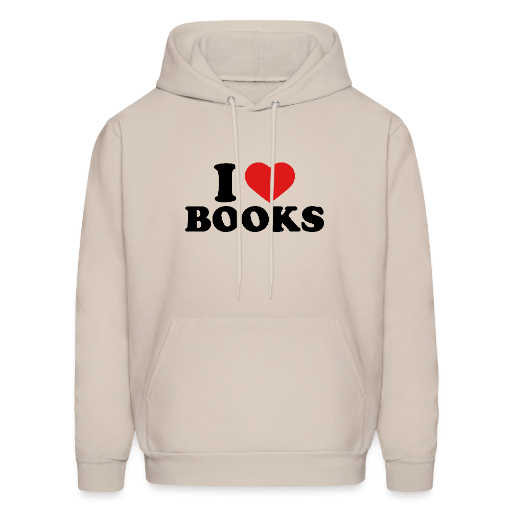 I Love Books Hoodie Color: Sand