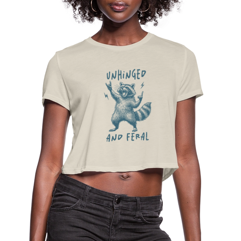 Unhinged and Feral Women's Cropped Top T-Shirt - dust