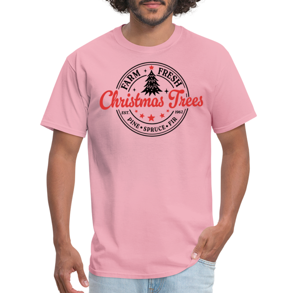 Farm Fresh Christmas Trees T-Shirt - pink