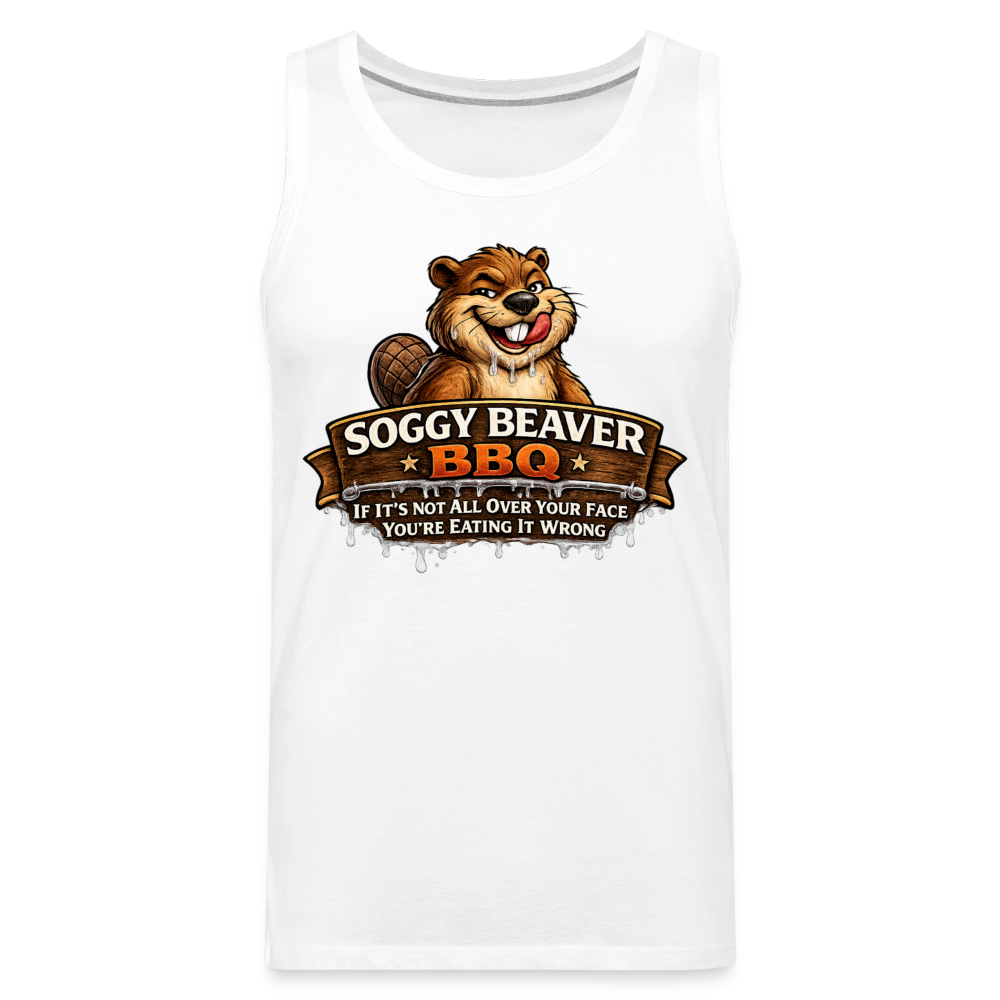 Soggy Beaver BBQ Funny Tank Top Color: Charcoal Grey