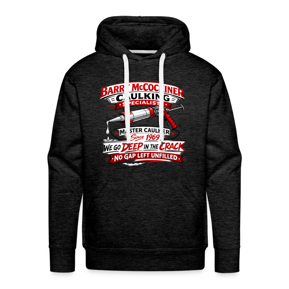 Barry McCockiner Caulking Funny Hoodie Color: Charcoal Grey