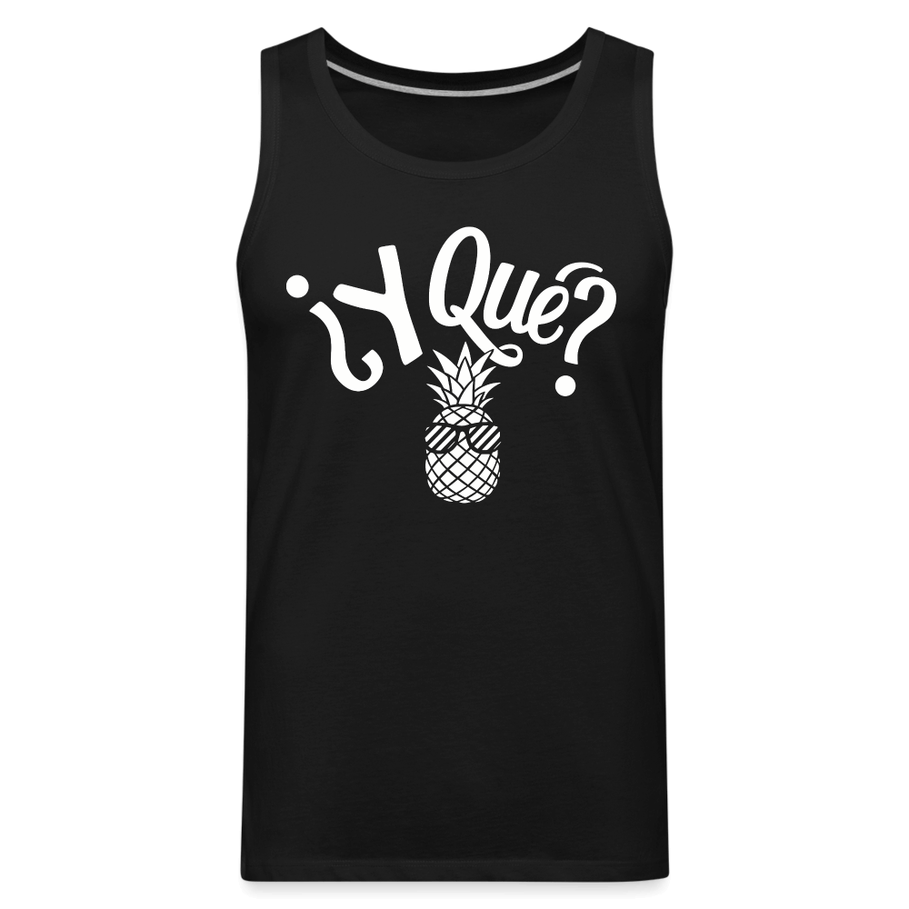 Y Que Piña (Latin Attitude) Men’s Premium Tank Top Color: royal blue